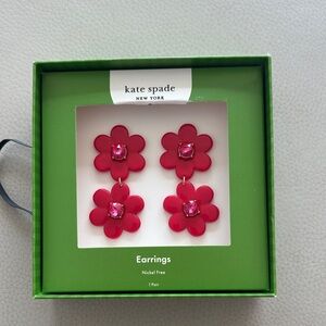 NIB. Kate Spade Cherry Blossom Earrings with Pink Gems